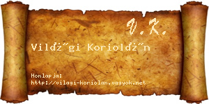 Világi Koriolán névjegykártya